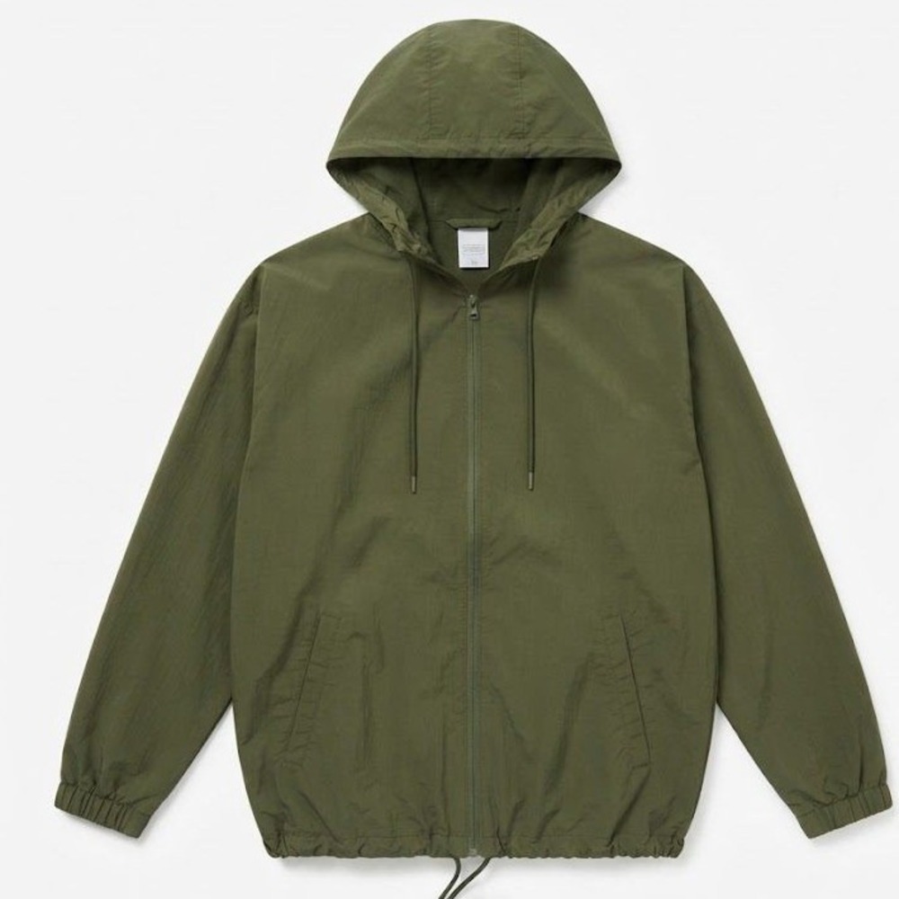 Avia Womens Size XXXL 22 Olive Green Nylon Hooded Windbreaker Jacket Full Zip